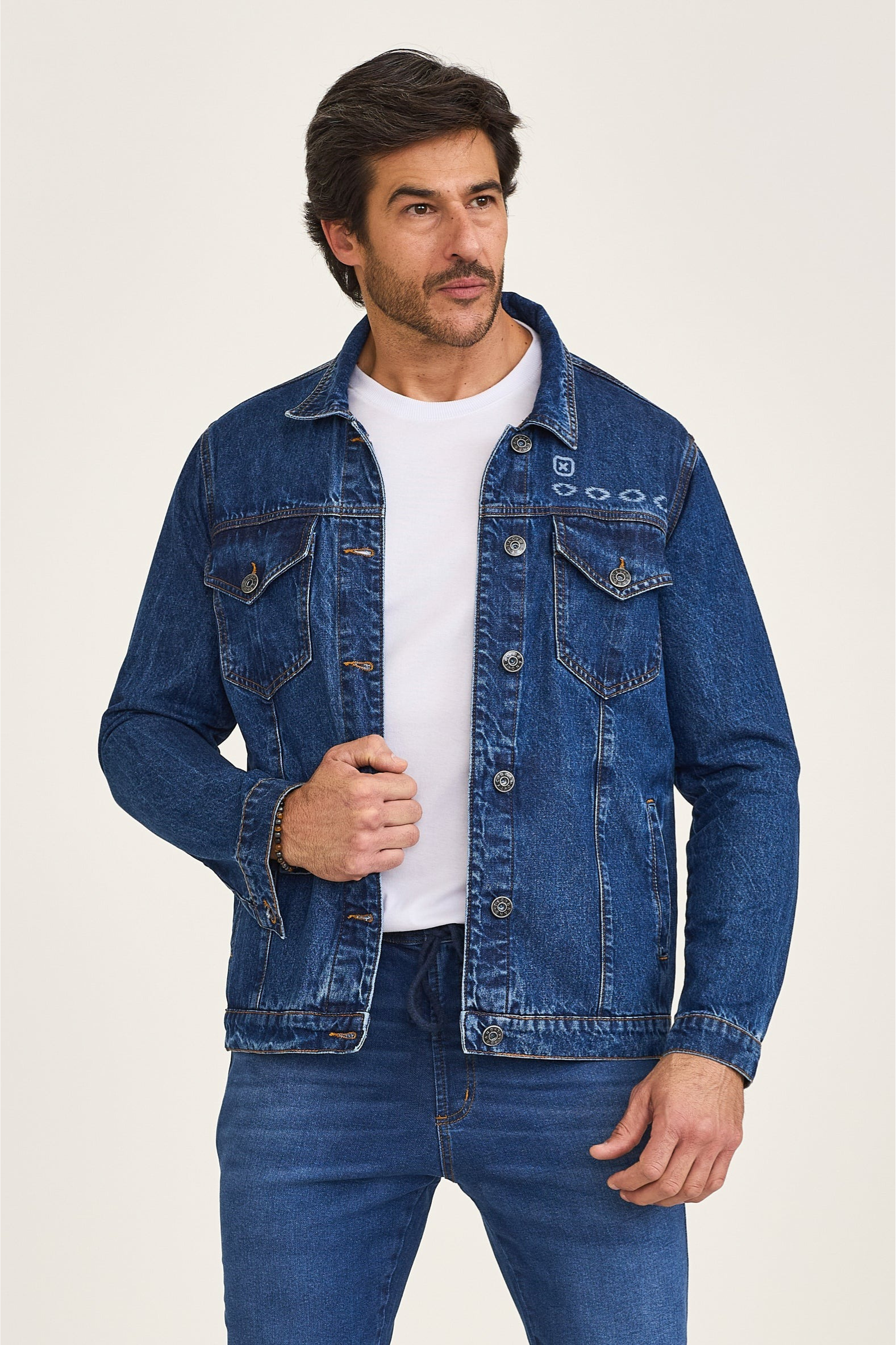 CUSTOM EMBROIDERED DENIM TRUCKER JACKET 7366